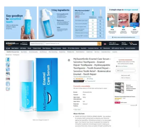 Image optimization of a skincare product advertising its usage directions, benefits, and other specifications