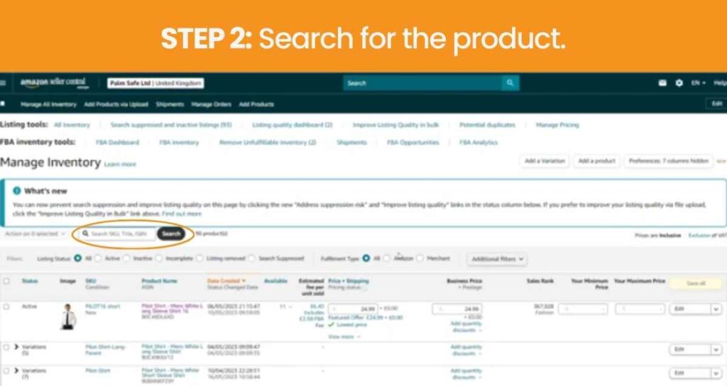 Identifying the Existing Listing