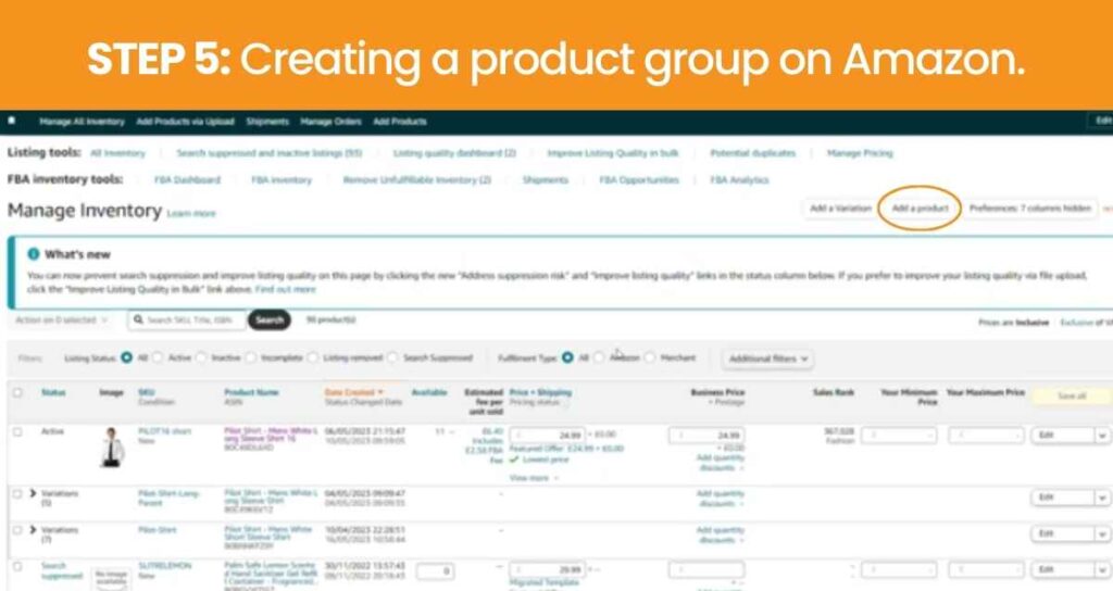 Amazon Create Parent-Child Listing